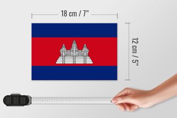 Panneau en bois drapeau du Cambodge 18x12 cm Décoration drapeau du Cambodge 4