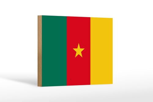 Holzschild Flagge Kameruns 18x12 cm Flag of Cameroon Dekoration