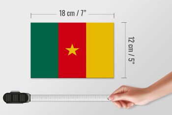Panneau en bois drapeau du Cameroun 18x12 cm Décoration drapeau du Cameroun 4