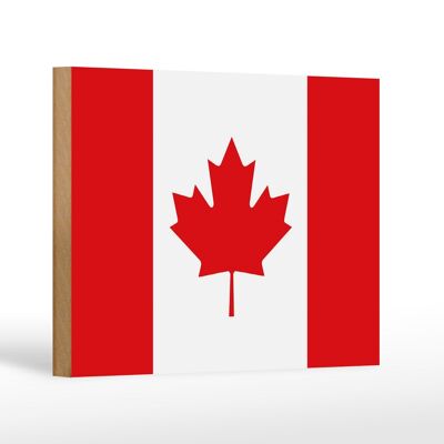 Letrero de madera bandera de Canadá 18x12 cm Decoración bandera de Canadá