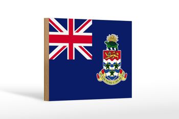 Panneau en bois drapeau Îles Caïmans 18x12 cm Décoration Îles Caïmans 1