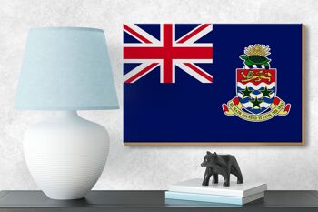Panneau en bois drapeau Îles Caïmans 18x12 cm Décoration Îles Caïmans 3