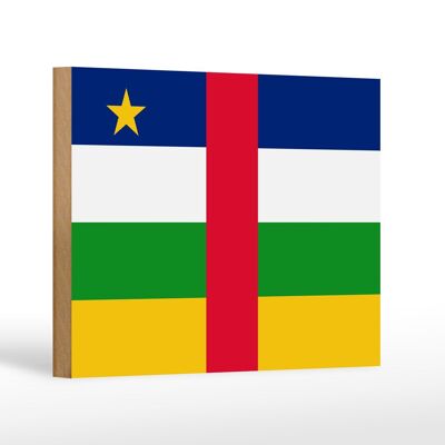 Letrero de madera bandera República Centroafricana 18x12 cm decoración