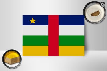Panneau en bois drapeau République Centrafricaine 18x12 cm décoration 2
