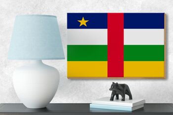 Panneau en bois drapeau République Centrafricaine 18x12 cm décoration 3