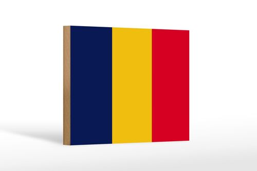 Holzschild Flagge des Tschad 18x12 cm Flag of Chad Dekoration