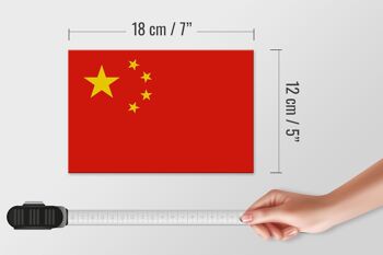 Panneau en bois drapeau Chine 18x12 cm Décoration drapeau de Chine 4