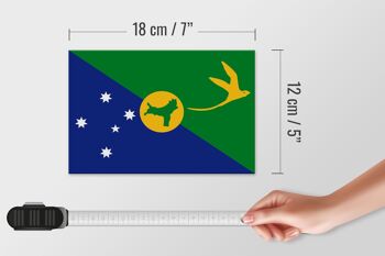 Panneau en bois drapeau île Christmas 18x12cm décoration île Christmas 4