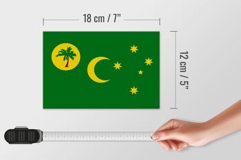Panneau en bois drapeau des îles Cocos 18x12 cm Drapeau décoration des îles Cocos 4