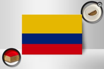 Panneau en bois drapeau de la Colombie 18x12 cm Décoration drapeau de la Colombie 2