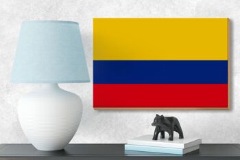 Panneau en bois drapeau de la Colombie 18x12 cm Décoration drapeau de la Colombie 3