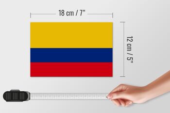 Panneau en bois drapeau de la Colombie 18x12 cm Décoration drapeau de la Colombie 4