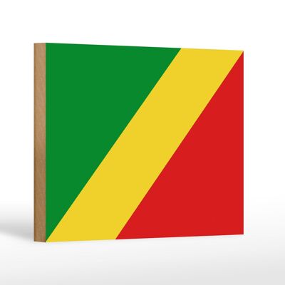 Holzschild Flagge Kongo 18x12 cm Flag of the Congo Dekoration