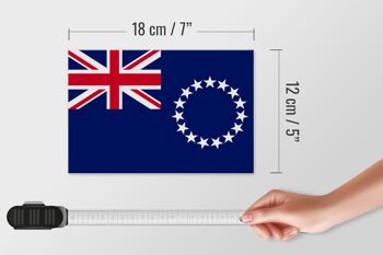 Panneau en bois drapeau des Îles Cook 18x12 cm Décoration drapeau des Îles Cook 4