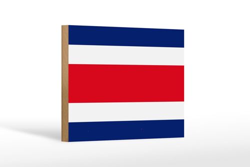 Holzschild Flagge Costa Ricas 18x12 cm Flag of Costa Rica Dekoration