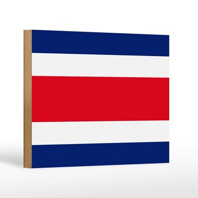 Letrero de madera Bandera de Costa Rica 18x12 cm Decoración Bandera de Costa Rica