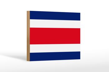 Panneau en bois drapeau du Costa Rica 18x12 cm Décoration drapeau du Costa Rica 1