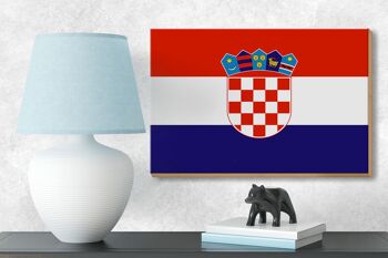 Panneau en bois drapeau de la Croatie 18x12 cm Décoration drapeau de la Croatie 3