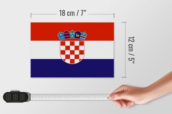 Panneau en bois drapeau de la Croatie 18x12 cm Décoration drapeau de la Croatie 4