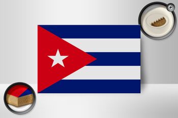 Panneau en bois drapeau de Cuba 18x12 cm Décoration drapeau de Cuba 2