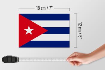 Panneau en bois drapeau de Cuba 18x12 cm Décoration drapeau de Cuba 4