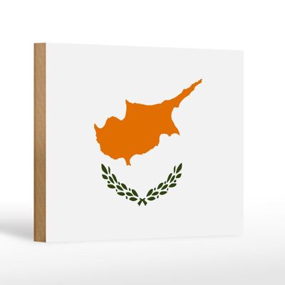 Panneau en bois drapeau Chypre 18x12 cm Décoration drapeau de Chypre