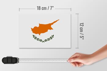 Panneau en bois drapeau Chypre 18x12 cm Décoration drapeau de Chypre 4