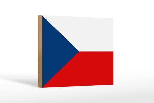 Holzschild Flagge Tschechiens 18x12 cm Flag Czech Republic Dekoration