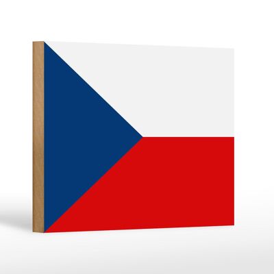 Holzschild Flagge Tschechiens 18x12 cm Flag Czech Republic Dekoration