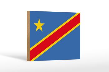 Drapeau en bois RD Congo 18x12 cm, drapeau démocratique du Congo, décoration 1