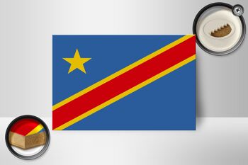 Drapeau en bois RD Congo 18x12 cm, drapeau démocratique du Congo, décoration 2