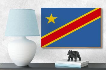 Drapeau en bois RD Congo 18x12 cm, drapeau démocratique du Congo, décoration 3