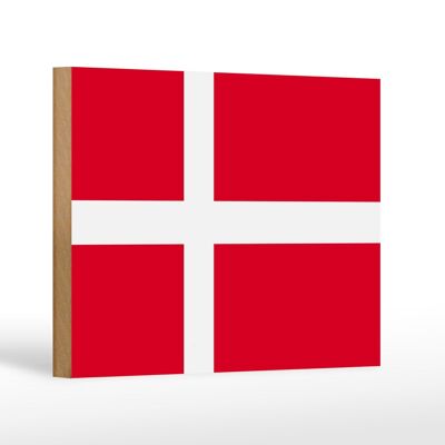 Holzschild Flagge Dänemarks 18x12 cm Flag of Denmark Dekoration