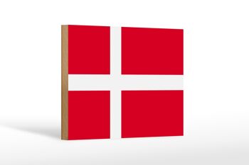 Panneau en bois drapeau du Danemark 18x12 cm Décoration drapeau du Danemark 1