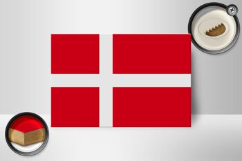 Panneau en bois drapeau du Danemark 18x12 cm Décoration drapeau du Danemark 2