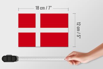 Panneau en bois drapeau du Danemark 18x12 cm Décoration drapeau du Danemark 4