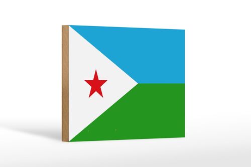 Holzschild Flagge Dschibutis 18x12 cm Flag of Djibouti Dekoration