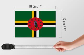 Panneau en bois drapeau de la Dominique 18x12 cm Décoration drapeau de la Dominique 4