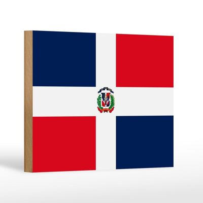 Cartello bandiera in legno Repubblica Dominicana 18x12 cm decorazione bandiera
