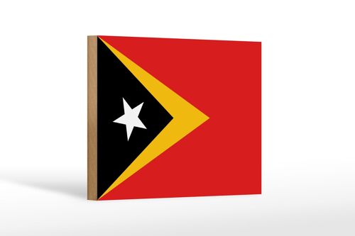 Holzschild Flagge Osttimors 18x12 cm Flag of East Timor Dekoration