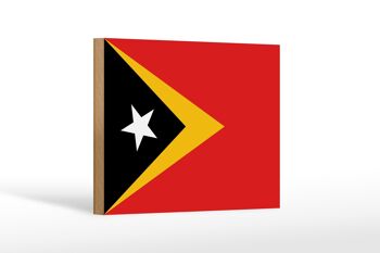 Panneau en bois drapeau du Timor oriental 18x12 cm Décoration drapeau du Timor oriental 1