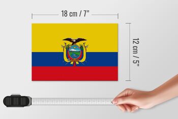 Panneau en bois drapeau de l'Équateur 18x12 cm Décoration drapeau de l'Équateur 4