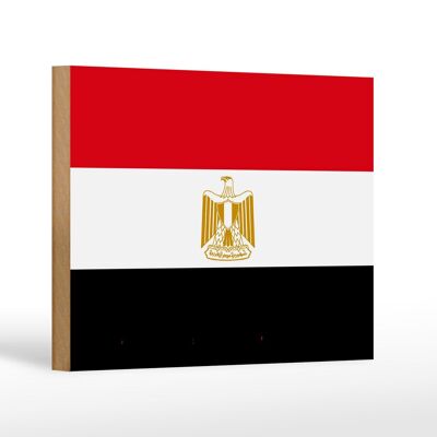 Letrero de madera Bandera de Egipto 18x12 cm Decoración Bandera de Egipto