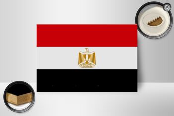 Panneau en bois drapeau de l'Egypte 18x12 cm Décoration drapeau de l'Egypte 2