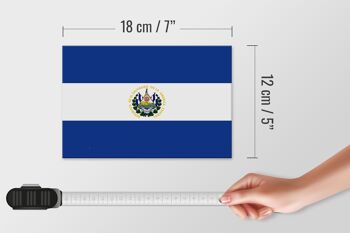 Panneau en bois drapeau du Salvador 18x12cm Décoration drapeau du Salvador 4