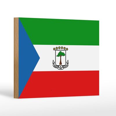 Letrero de madera bandera de Guinea Ecuatorial 18x12 cm decoración bandera