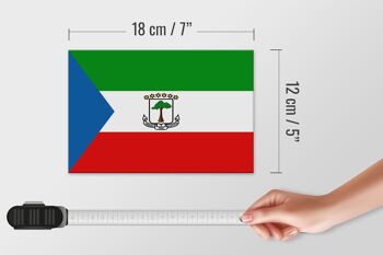 Panneau en bois drapeau de Guinée équatoriale, 18x12 cm, décoration de drapeau 4