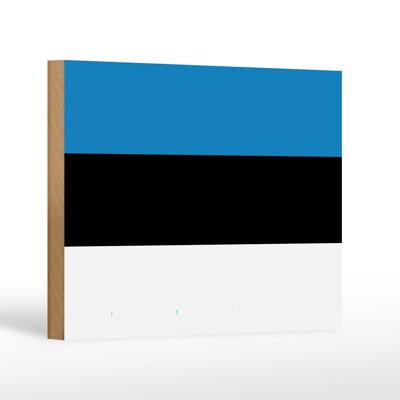 Holzschild Flagge Estlands 18x12 cm Flag of Estonia Dekoration