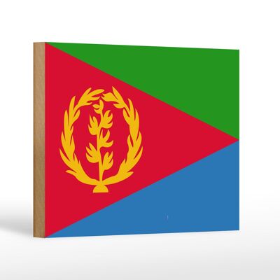 Letrero de madera Bandera de Eritrea 18x12 cm Decoración Bandera de Eritrea