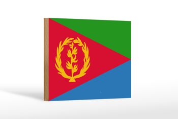 Panneau en bois drapeau de l'Érythrée 18x12 cm Décoration drapeau de l'Érythrée 1